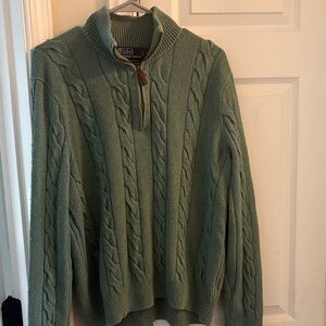 Polo by Ralph Lauren Sage Green Zip-Up Sweater